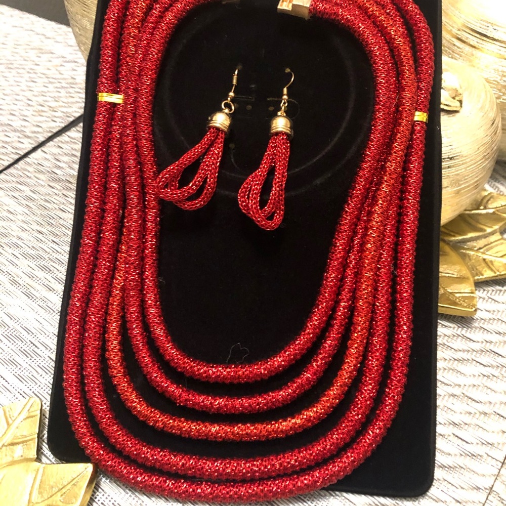 Red jewelry set
